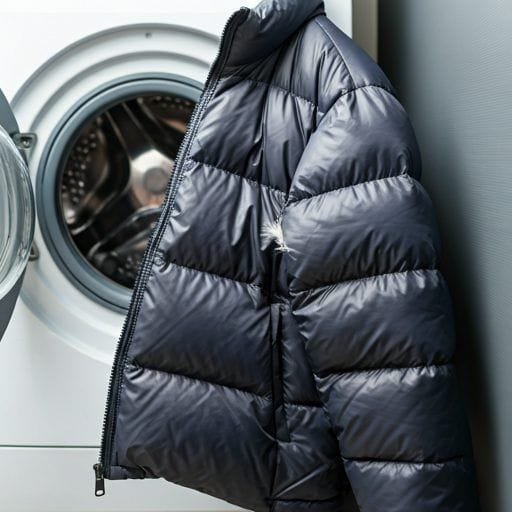 Chaqueta de plumas limpia y esponjosa lista para usar después de lavarse correctamente